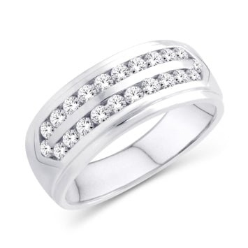 Men's Ring with Diamonds in 10kt White Gold