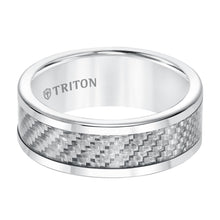 Load image into Gallery viewer, Triton Gents 8mm Comfort Fit White Tungsten Carbide With White Carbon Fiber Insert 11-5810HS-G.00
