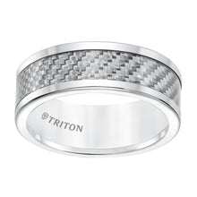 Load image into Gallery viewer, Triton Gents 8mm Comfort Fit White Tungsten Carbide With White Carbon Fiber Insert 11-5810HS-G.00
