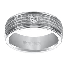 Load image into Gallery viewer, 7.5mm White Tungsten Carbide Band with Center Coin Edge Texture 22-4659HC-G.00
