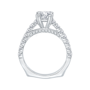 Euro Shank Round Diamond Cathedral Style Engagement Ring CARIZZA CA0039E-37W