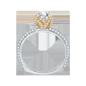 Semi-Mount Euro Shank Round Diamond Engagement Ring CARIZZA CA0045E-37WY
