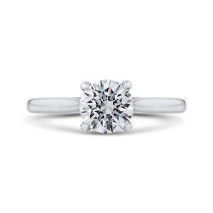Plain Shank Round Diamond Classic Engagement Ring CARIZZA CA0240E-37W-1.00