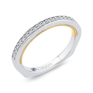 Two-Tone Gold Round Diamond Wedding Band CARIZZA CA0402BH-37WY-1.50