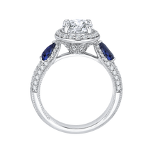 Load image into Gallery viewer, Sapphire Oval Diamond Halo Engagement Ring CARIZZA CAO0217E-S37W-1.50

