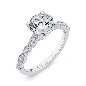 Round Diamond Engagement Ring CARIZZA CAO0453E-37W-1.10