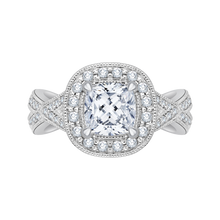 Load image into Gallery viewer, Split Shank Cushion Cut Diamond Engagement Ring CARIZZA CAU0080E-37W-1.50
