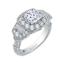 Load image into Gallery viewer, Cushion Diamond Halo Engagement Ring CARIZZA CAU0215E-37W-1.50

