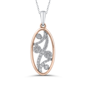 Two Tone Gold Fashion Pendant with Chain Luminous PE1237T-25WP