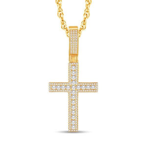 10kt Yellow Gold 1.17 Carat Weight Hip Hop Religious Cross Pendant