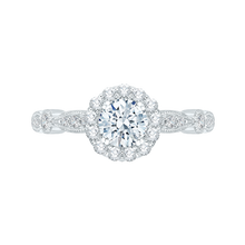 Load image into Gallery viewer, Round Diamond Floral Halo Engagement Ring Promezza PR0049EC-02W
