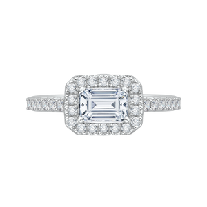 Emerald Cut Diamond Engagement Ring Promezza PRE0013EC-02W