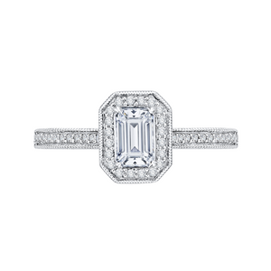 Emerald Cut Diamond Engagement Ring Promezza PRE0133ECH-44W-.50