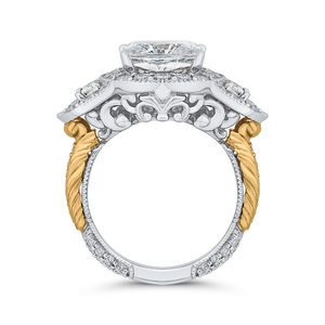 Cushion Cut Diamond Engagement Ring Carizza Boutique QRU0061EK-40WY-4.00