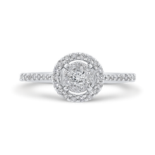 Load image into Gallery viewer, White Gold Double Halo Fashion Ring Luminous RF1074T-42W
