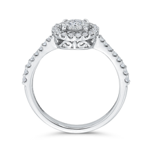 Load image into Gallery viewer, White Gold Double Halo Fashion Ring Luminous RF1074T-42W
