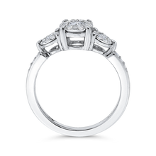 Load image into Gallery viewer, Round Diamond Floral Halo Fashion Ring Luminous RF1084T-42W

